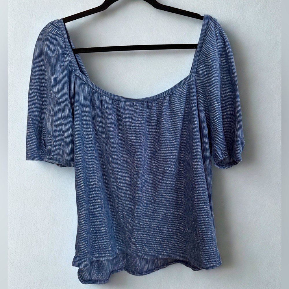 Anthropologie 9-H15 stcl Striped Peasant Blouse - Picture 5 of 6